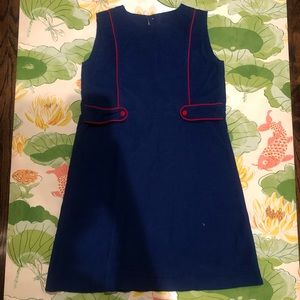 POSH PICKLE blue and red corduroy dress